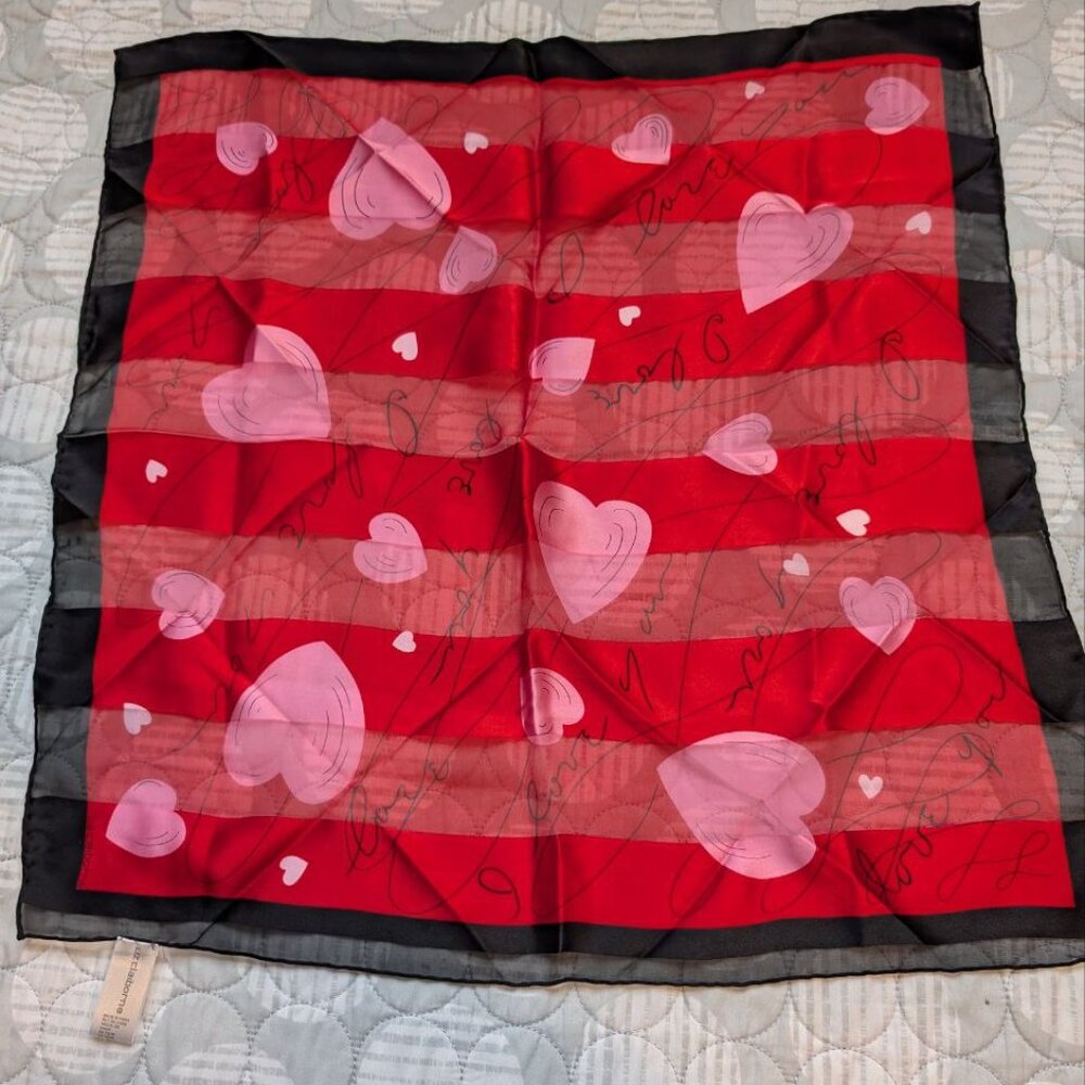 NEW Liz Claiborne 100% Silk Women`s Scarf St. Valentine`s Day